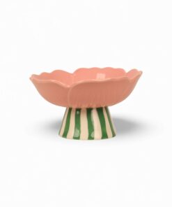 Blush Stoneware Stand Flower Bowl