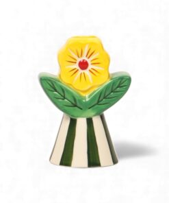 Retro Folk Stoneware Candle Holder