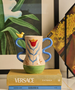 Alternative view of Retro Folk Stoneware Hand Painted Vase