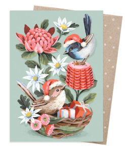Christmas Card - Festive Wrens (Pack of 6)
