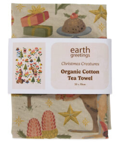 Organic Cotton Tea Towel - Christmas Creatures