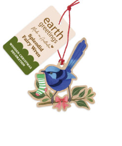 Wooden Christmas Decoration (Pack of 6) - Splendid Fairy Wren