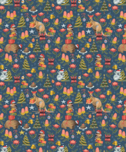 Christmas Flat Wrapping Paper - Christmas Creatures (Pack of 6)